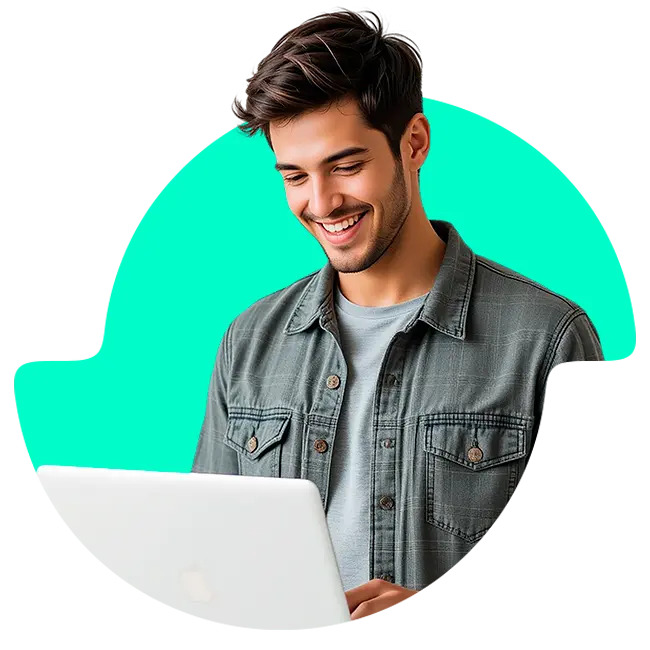 man with a laptop