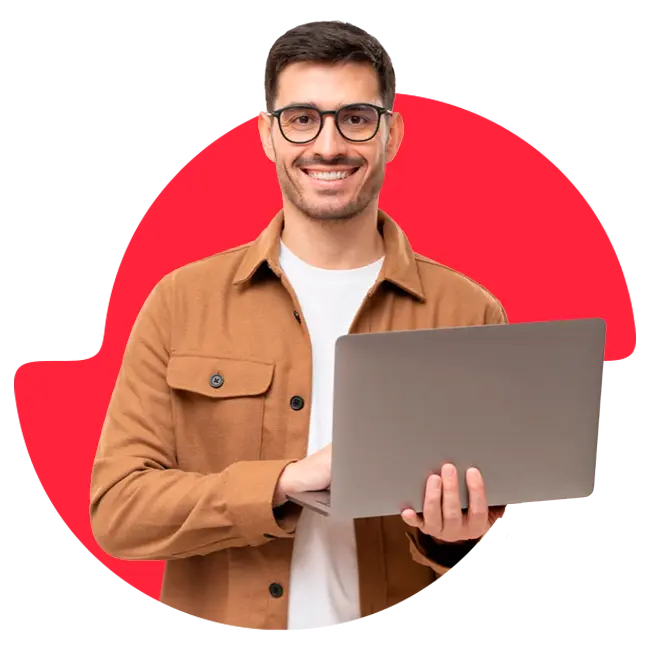 man with computer