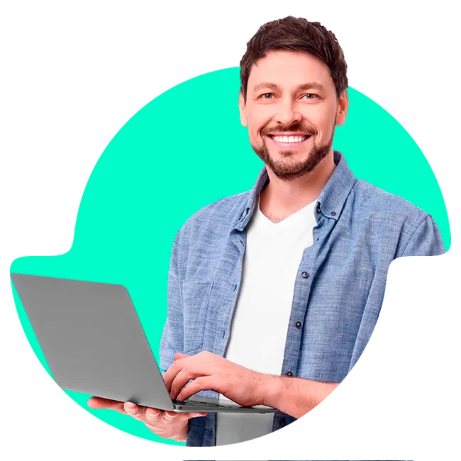 Man with a laptop