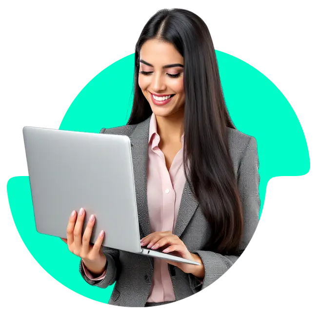 woman with a laptop