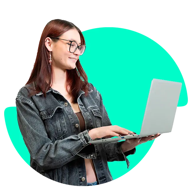 woman with a laptop