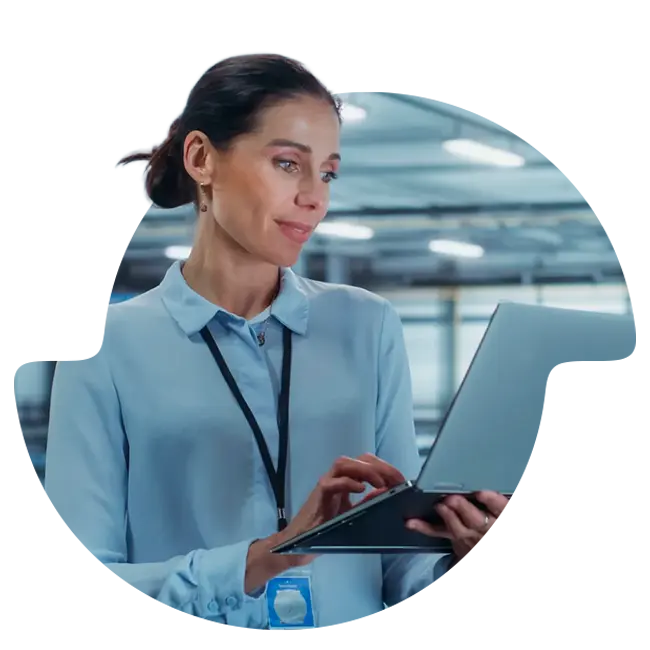 woman with a computer