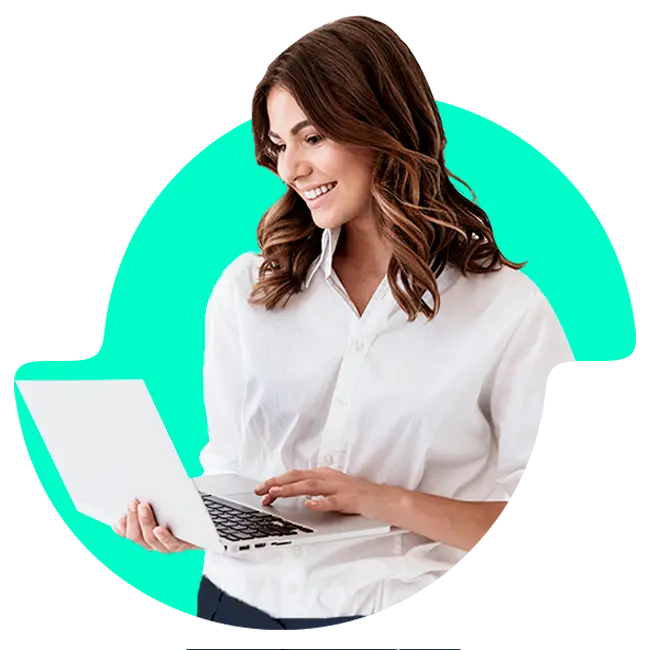 woman with a laptop